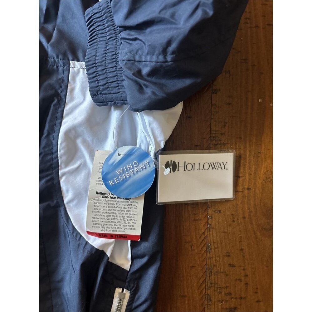 holloway windbreaker Blue & White Golfing V-neck Size Large New - Picture 5 of 8